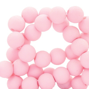 Abalorios acr&iacute;licos 4 mm mate Rosa claro