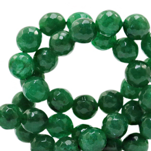 Piedras naturales 8mm Jade faceteadas Verde &aacute;gata