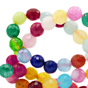 Piedras naturales 6mm Jade faceteadas Multicolor