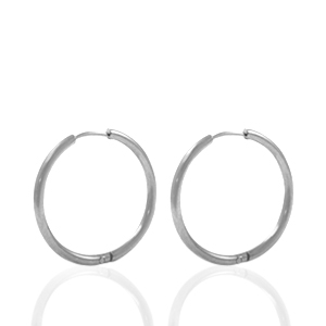 Pendientes  Acero Inox criolla 18mm Plateado