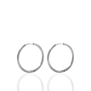 Pendientes Acero Inox criolla 14mm Plateado