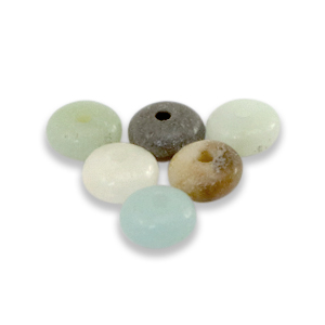 Piedras naturales Calcedonia (Cuarzo) rondeles 4x2mm Azul turquesa