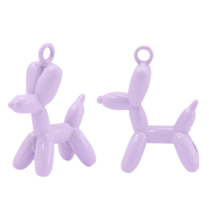 Metal TQ lat&oacute;n colgantes perro Dorado-lila