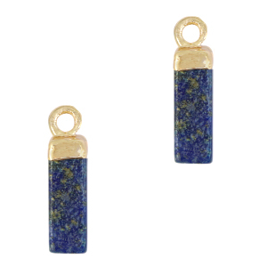 Colgantes de piedra natural tubo Zafiro azul-dorado
