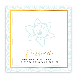 Tarjetas para joyer&iacute;a Flor de nacimiento Marzo-Pascua Azul claro