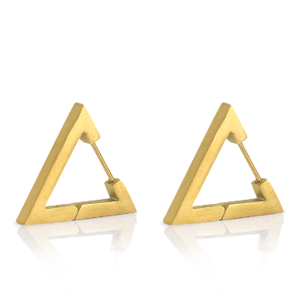 Pendientes Acero Inox  tri&aacute;ngulo Dorado