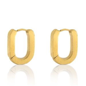 Pendientes Acero Inox ovalado Dorado