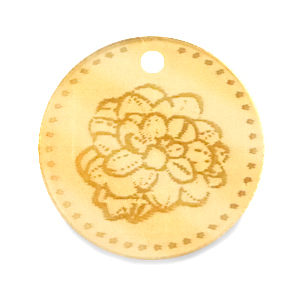 Colgantes Plexx 20mm Flor de nacimiento Octubre-Cal&eacute;ndula Dorado