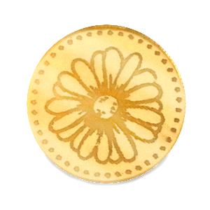 Cabuch&oacute;n Plexx 20mm Flor de nacimiento Abril-Margarita Dorado