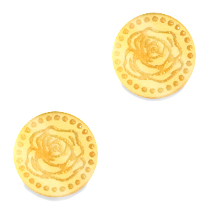 Cabuch&oacute;n Plexx 12mm Flor de nacimiento Junio-Rosa Dorado