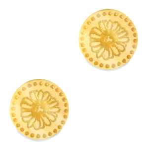 Cabuch&oacute;n Plexx 12mm Flor de nacimiento Abril-Margarita Dorado