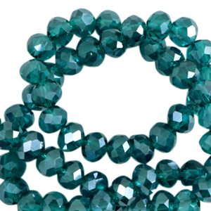 Abalorios faceteados disco 8x6 mm Azul Danubio-revestimiento pearl shine
