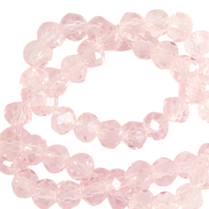 Abalorios faceteados disco 6x4 mm Rosa primorosa-revestimiento pearl shine