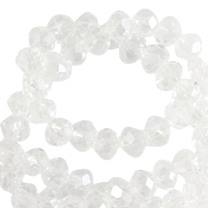Abalorios faceteados disco 6x4 mm Cristal-revestimiento pearl shine