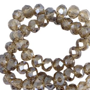 Abalorios faceteados disco 3x2mm Topacio claro-revestimiento pearl shine