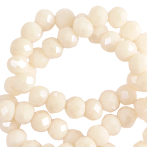 Abalorios faceteados disco 3x2mm Beige pristina-revestimiento pearl shine