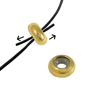 Fornituras Acero Inox abalorios de cierre deslizante 9x4mm Dorado