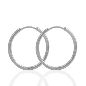 Pendientes Acero Inox criolla 19mm Plateado