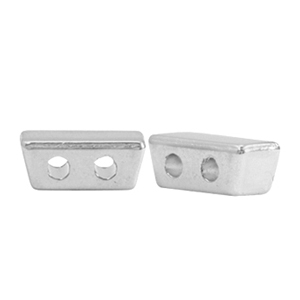 Abalorios met&aacute;licos DQ duo beads rect&aacute;ngulo Plata vieja (sin n&iacute;quel)