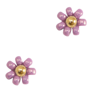 Abalorios Miyuki flor 8mm P&uacute;rpura-dorado