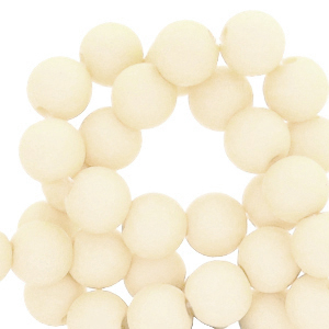 Abalorios acr&iacute;licos 6 mm mate Blanco cashmere