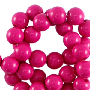 Abalorios acr&iacute;licos 6 mm brillante Rosa fucsia