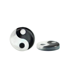 Abalorios conchas especial s&iacute;mbolo Yin & Yang Negro-blanco (color natural)