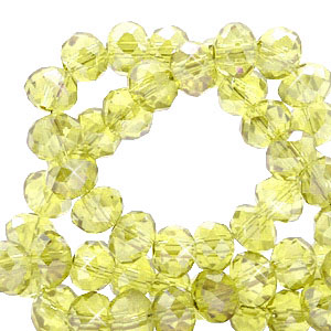 Abalorios faceteados disco 8x6mm Amarillo sundance-revestimiento pearl shine