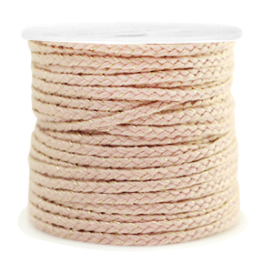 Hilo macram&eacute; trenzado 2mm Dorado-rosa claro