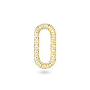 Entrepieza zirconia &oacute;valo Dorado