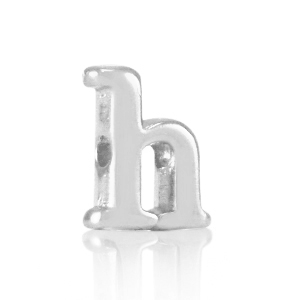Abalorios letras met&aacute;licos DQ H Plata vieja (sin n&iacute;quel)