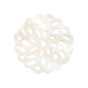 Colgantes concha especial mandala 17mm Blanco (color natural)