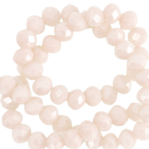 Abalorios faceteados disco 4x3 mm Beige mantequilla-revestimiento pearl shine
