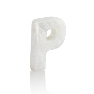 Colgantes conchas especial letra P Blanco (color natural)