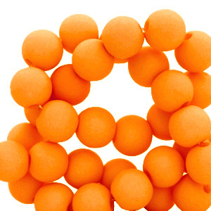Abalorios acr&iacute;licos 6 mm mate C&aacute;scara de naranja