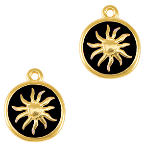 Colgantes met&aacute;licos DQ sol Dorado-negro (sin n&iacute;quel)