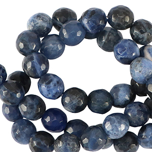 Piedras naturales Sodalita 6mm faceteados Azul California