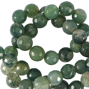 Piedras naturales Calcedonia (Jaspe) 6mm faceteados Verde musgo