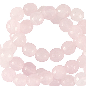 Piedras naturales Cuarzo Lechoso 6mm faceteados Rosa dulce