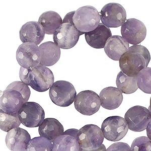 Piedras naturales Cuarzo 4mm faceteados Violeta p&uacute;rpura suave