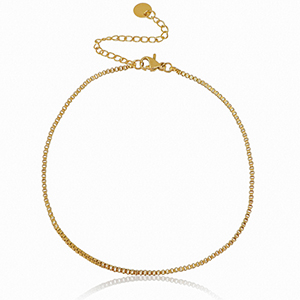 Pulseras tobillera Acero Inox eslab&oacute;n Dorado