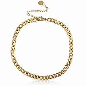 Pulseras tobillera Acero Inox eslab&oacute;n Dorado