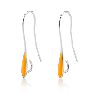 Fornituras met&aacute;licas DQ pendiente / gancho Plata vieja-naranja ne&oacute;n (sin n&iacute;quel)