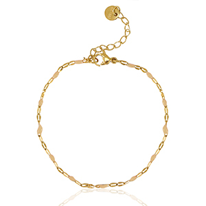 Pulseras Acero inox Beige latte-dorado