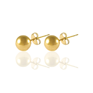 Pendientes Acero Inox 4mm Dorado