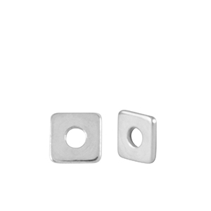Abalorios met&aacute;licos DQ disco cuadrado 4mm Plata vieja (sin n&iacute;quel)