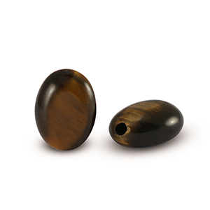 Piedras naturales Ojo de tigre &oacute;valo Marr&oacute;n dorado