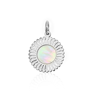 Colgantes Acero Inox concha 12mm Plateado-blanco (color natural)