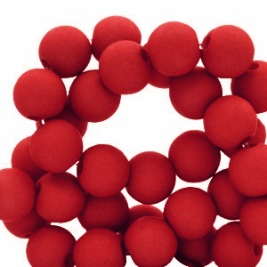 Abalorios acr&iacute;licos 6 mm Rojo carmes&iacute;