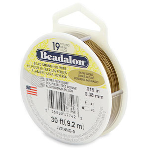 Hilo para enfilar Beadalon 19 hilos 0.38mm Oro satinado
